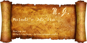 Molnár Júlia névjegykártya