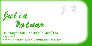 julia molnar business card